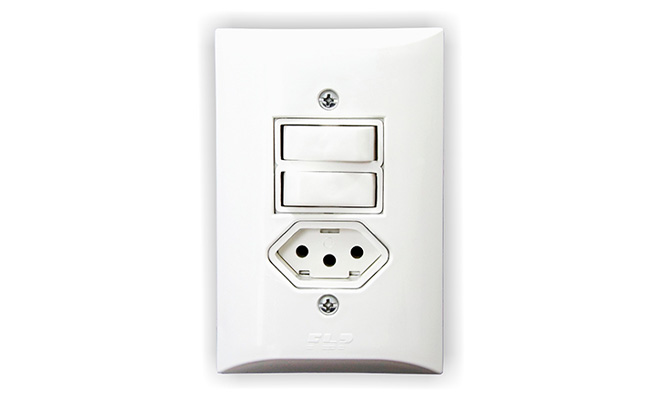 2 Interruptor Simples + Tomada