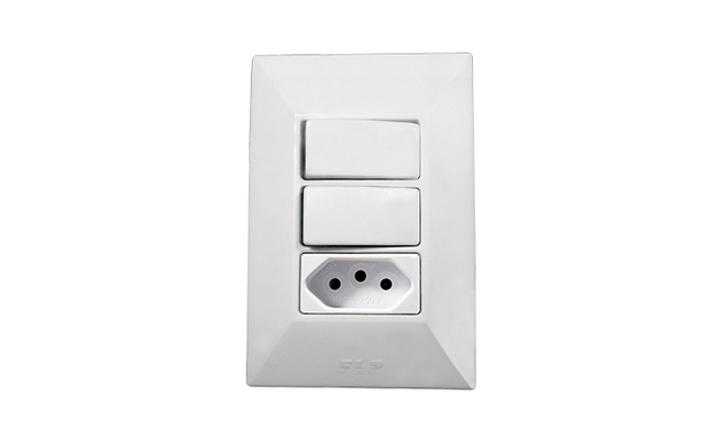 Conj. 2 Tecla Simples + Tomada